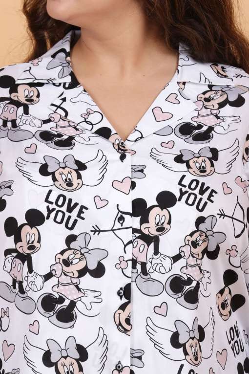 Mickey Mouse Print Night Suit Set