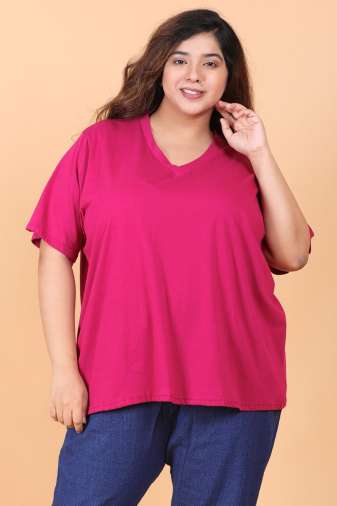 Women Summer T Shirts V Neck Tops Short Sleeve T-shirt Dailywear Blouse Plus  Size Tunic