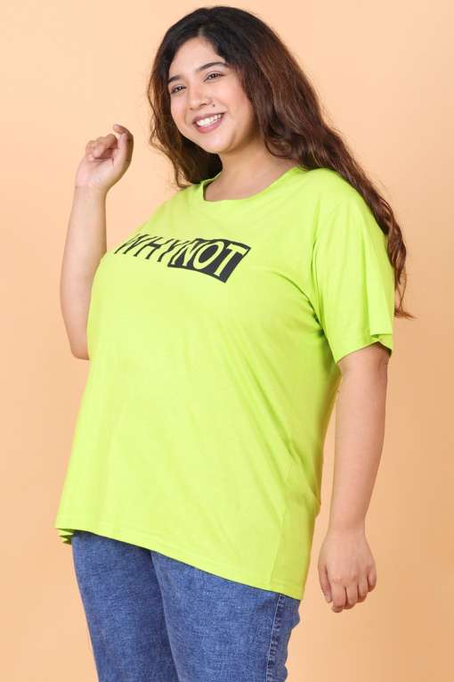 Neon Green Solid T-Shirt