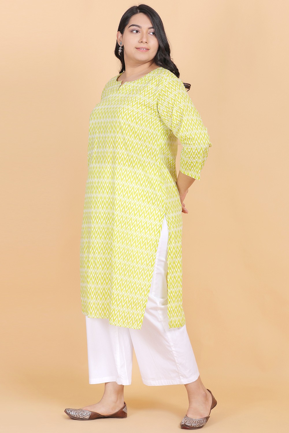 Lemon yellow silk Kurti with embroidery top and Duppata – Threads