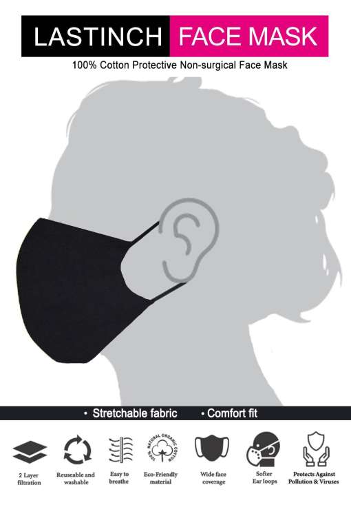 Solid Black Protective Face Masks