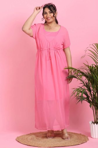 Plus size pink dresses