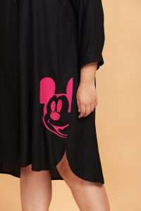 Mickey Embroidery Shirt Dress