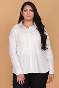 White Cotton Shirt for Women