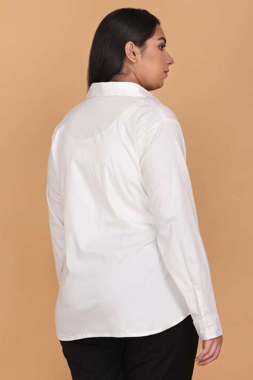 Solid White Cotton Shirt