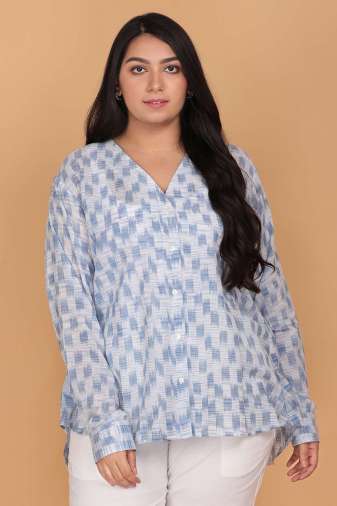 Buy Solid White Cotton Shirt for Women