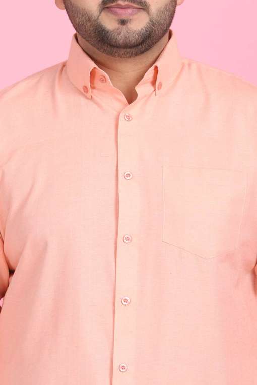 Men's Orange Linen Shirt