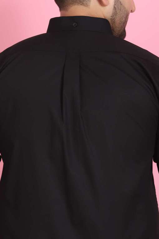 Men's Music Embroidered Black Shirt