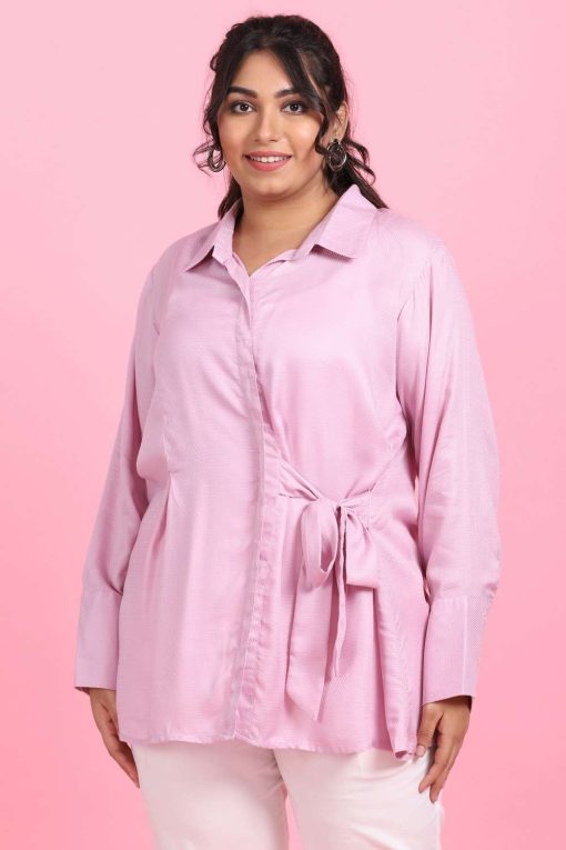 Bubble Pink Pleated Shirt