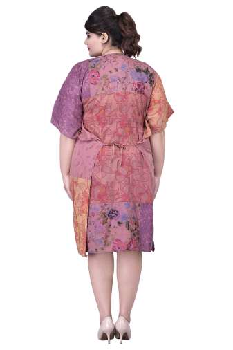 Beige Multicolor Printed Kaftan Dress