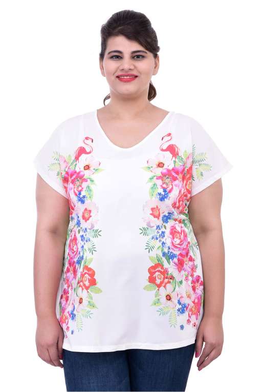 White Top With Flower Print