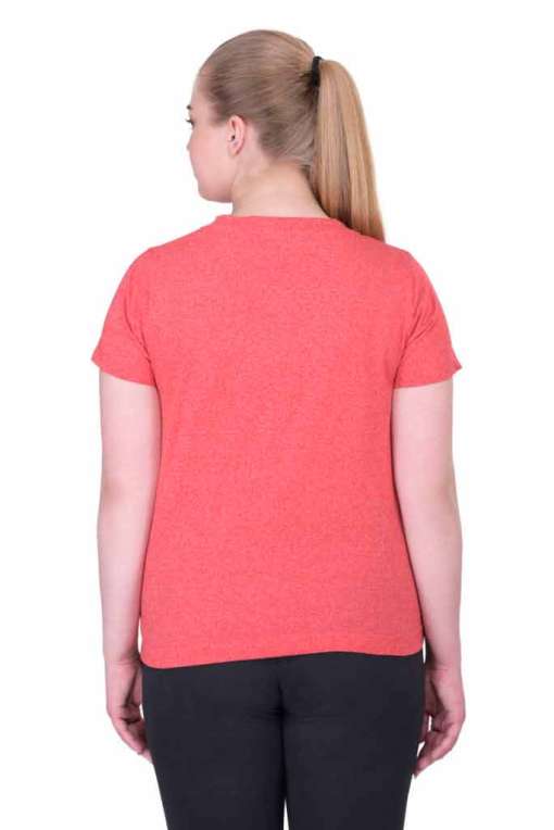 Plus Size Cotton Red V-Neck Tee