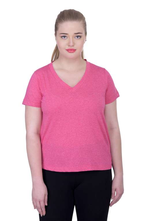 Cotton Pink V-Neck Tee