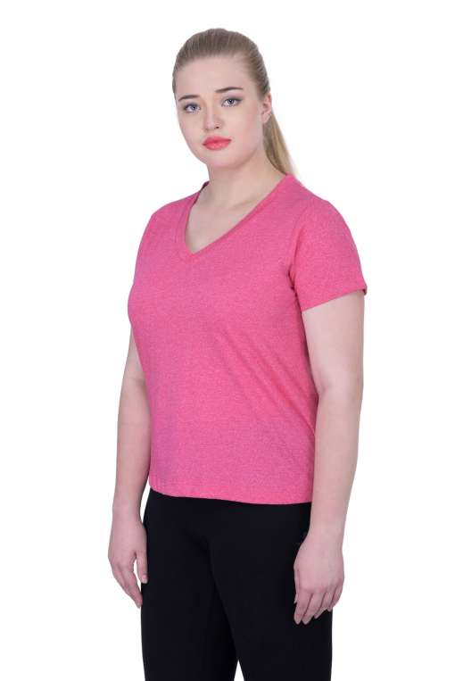 Cotton Pink V-Neck Tee