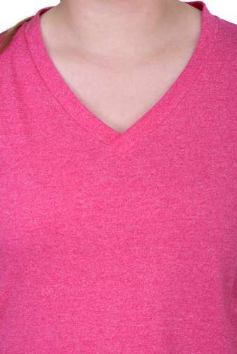 Cotton Pink V-Neck Tee