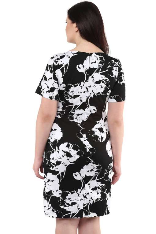 Black & White Floral Print Dress