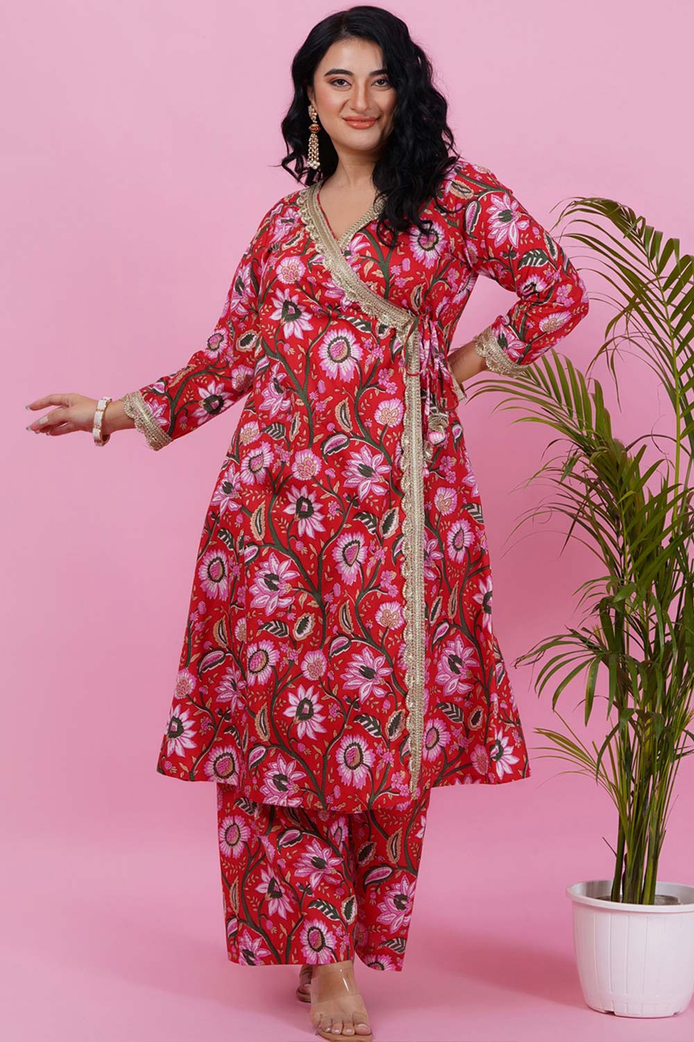 Yellow Gota Patti & Mirror Work Lucknowi Anarkali Suit – Dress365days