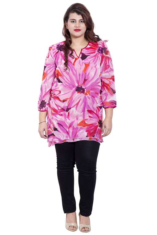 Pink Floral Print Tunic