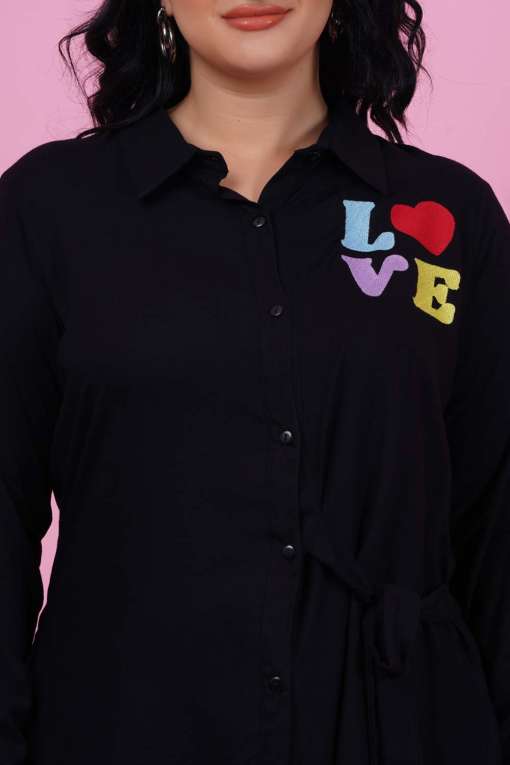 Jazzy Love Embroidered Shirt