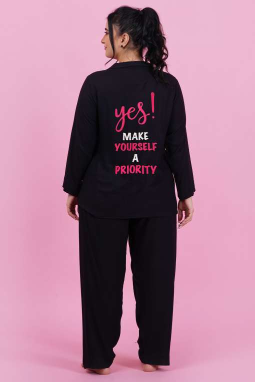 Yes! Embroidery Night Suit Set
