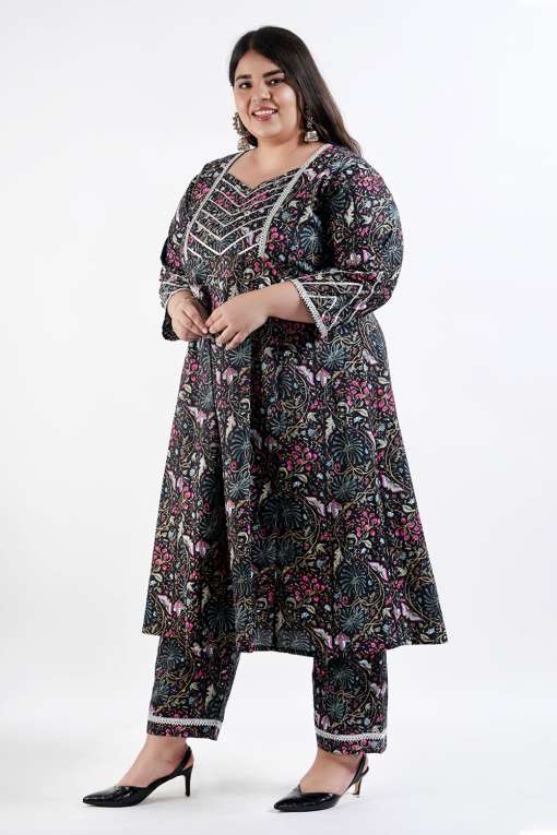 Mastani Handblock Print Anarkali Suit Set