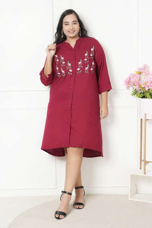 LastInch Cherry Blush Embroidered Dress